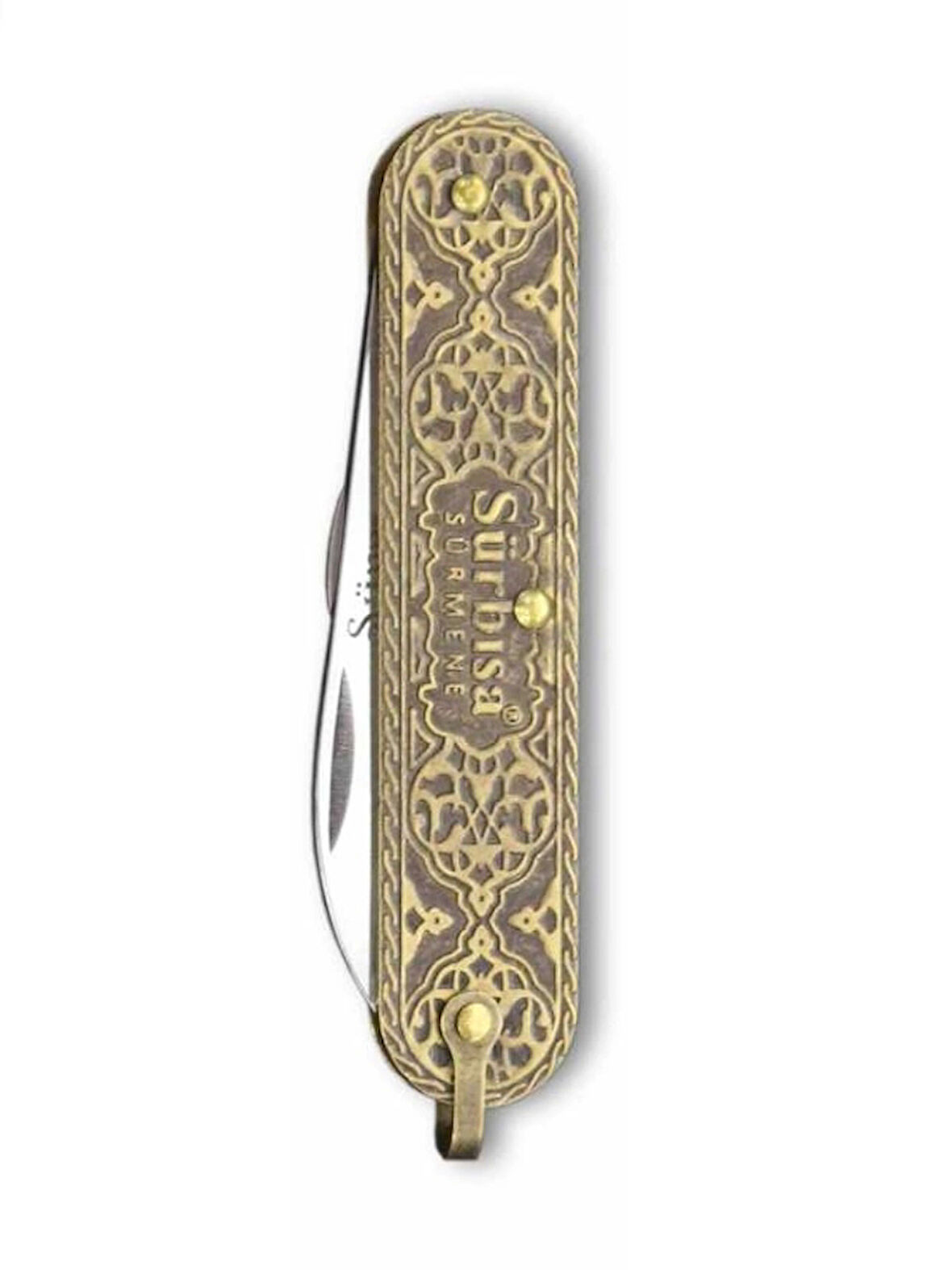 Sürbisa Pirinç İşlemeli Çakı Bıçağı (Çift Bıçaklı) 61804 5.5/3.5 cm