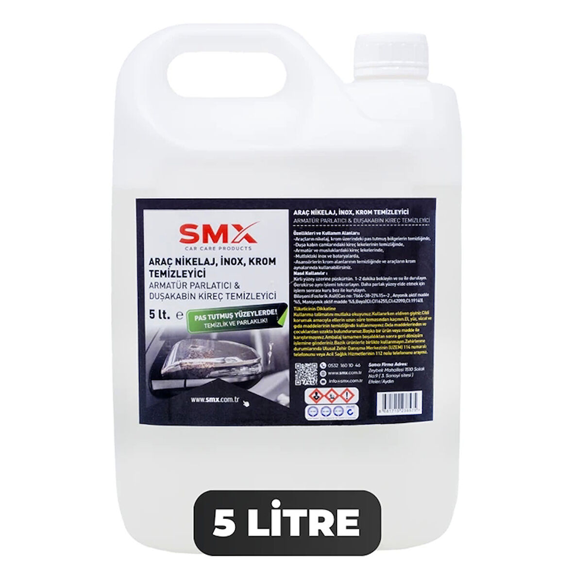 İnox Krom ve Nikelaj Temizleyici 5 Lt.