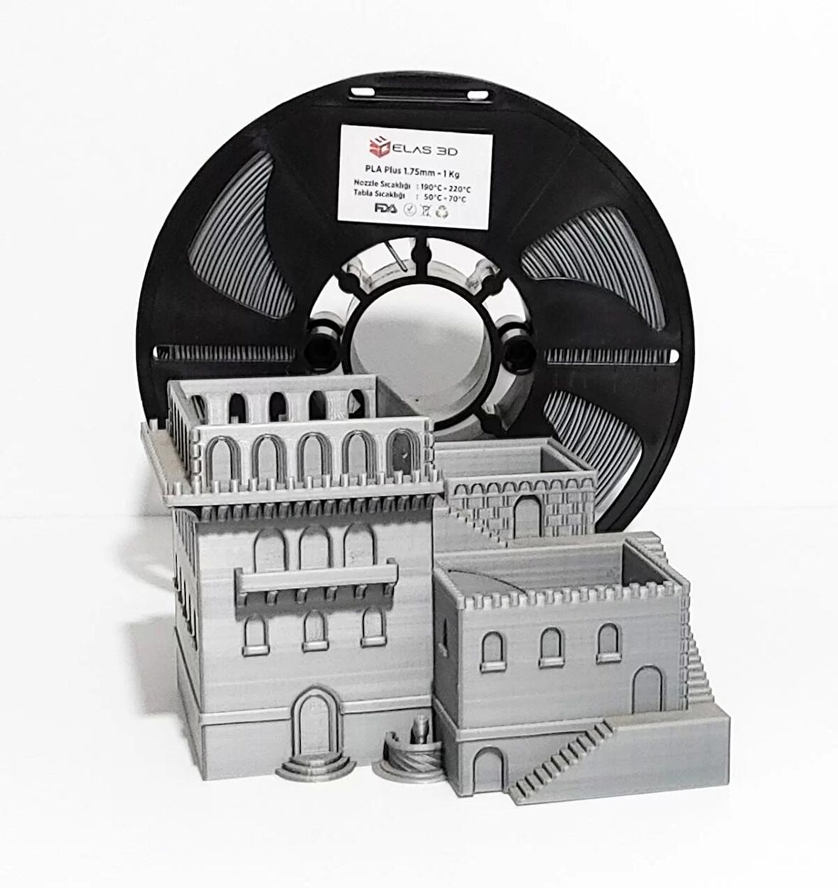 Elas 1.75 Mm Gümüş Gri Pla Plus Filament 1KG