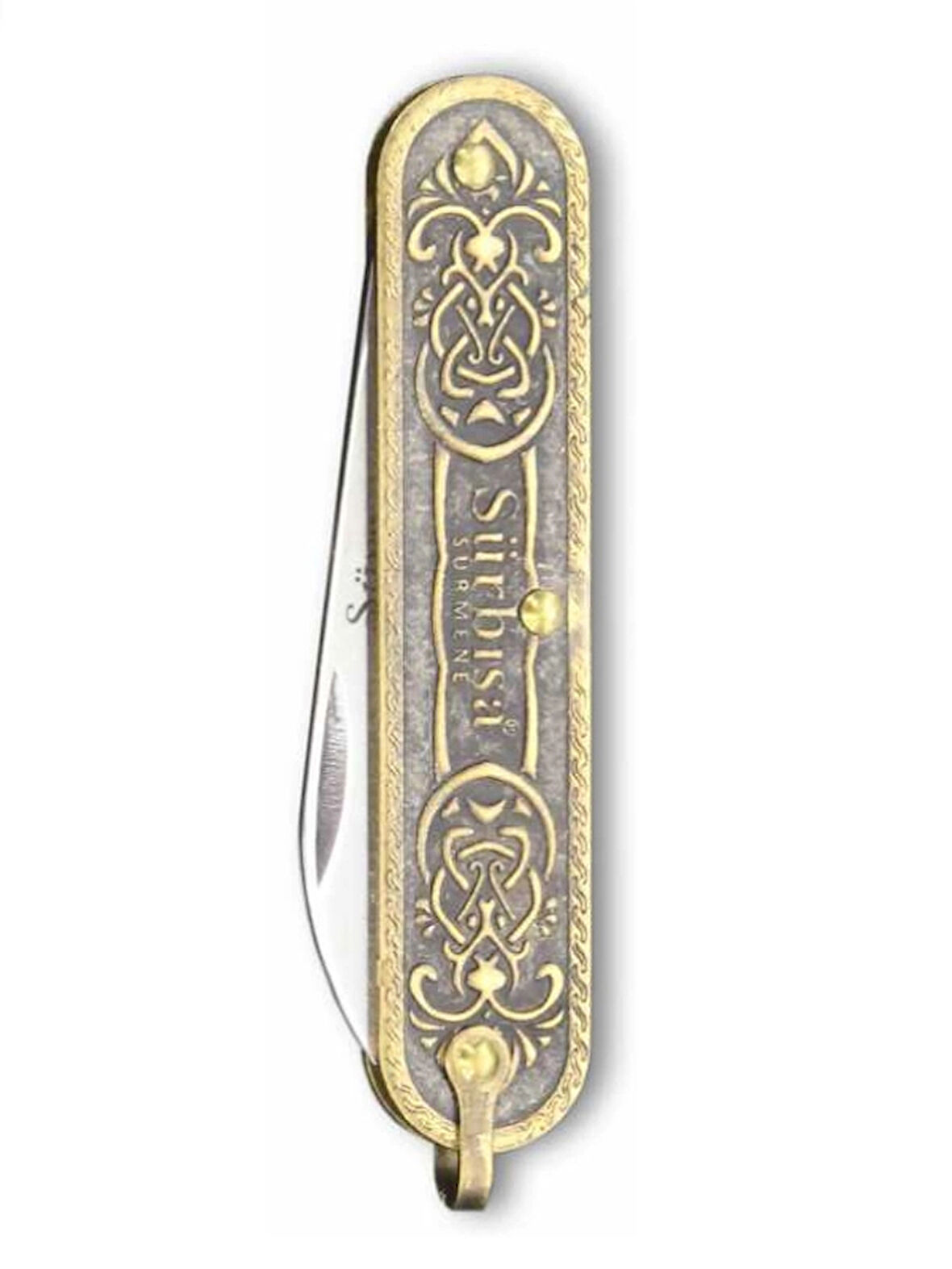 Sürbisa Pirinç İşlemeli Çakı Bıçağı (Tek Bıçaklı) 61803 5.5 cm