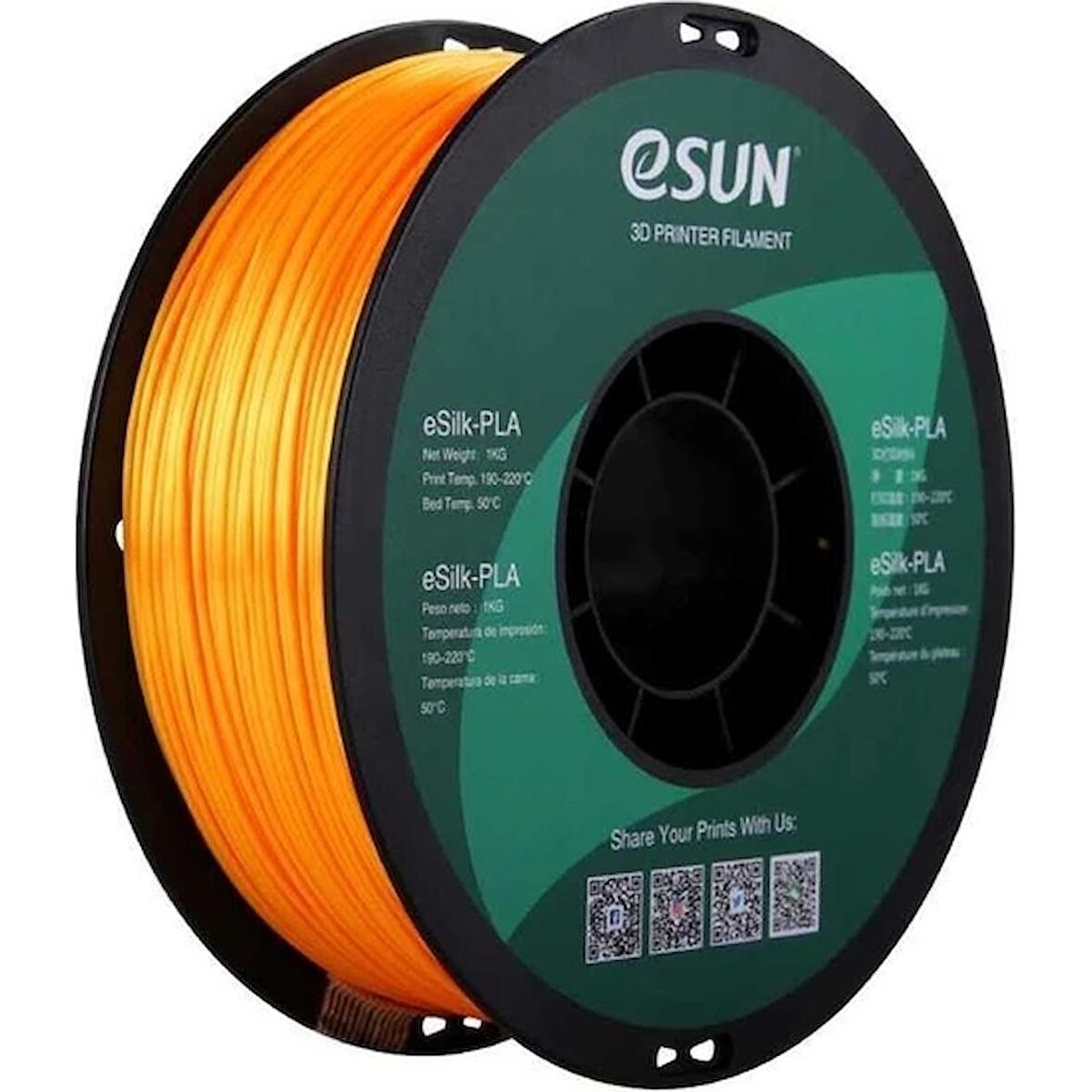 eSUN Silk PLA 3D Printer Filament Dark Yellow