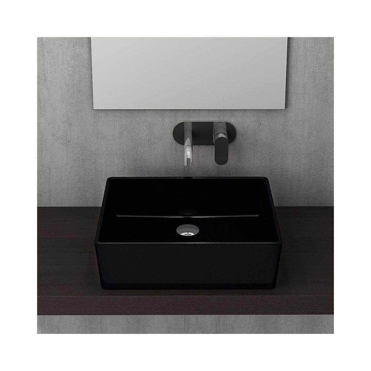 Bocchi Milano 50 cm Çanak Lavabo Parlak Siyah 1215-005-0125