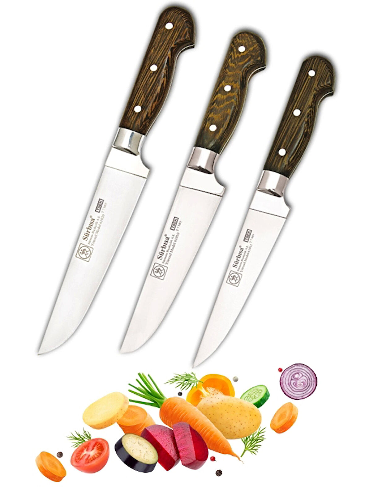 Sürbisa Kasap Seti (3'lü Pimli Ahşap) 61010ym-011ym-020ym