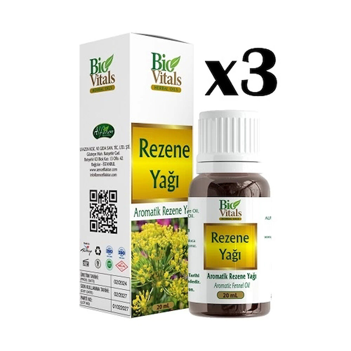 Biovitals Rezene Yağı 20 ml x 3 Adet