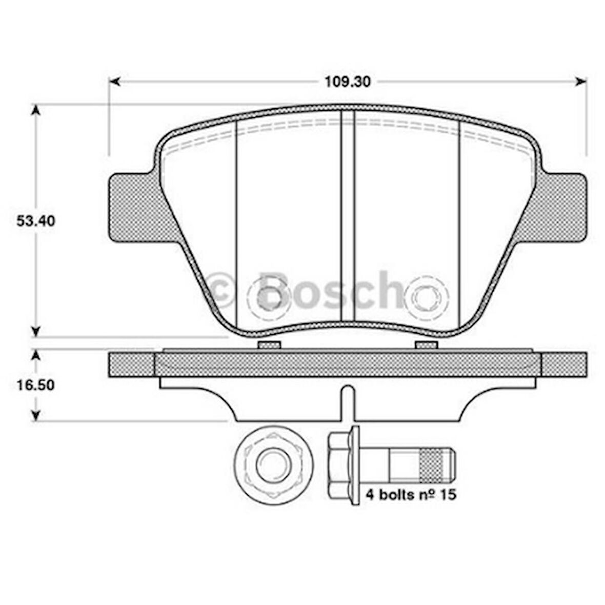 FREN BALATASI ARKA SKODA SÜPER B VW.CADDY III GOLF VI 2010 0986TB3114