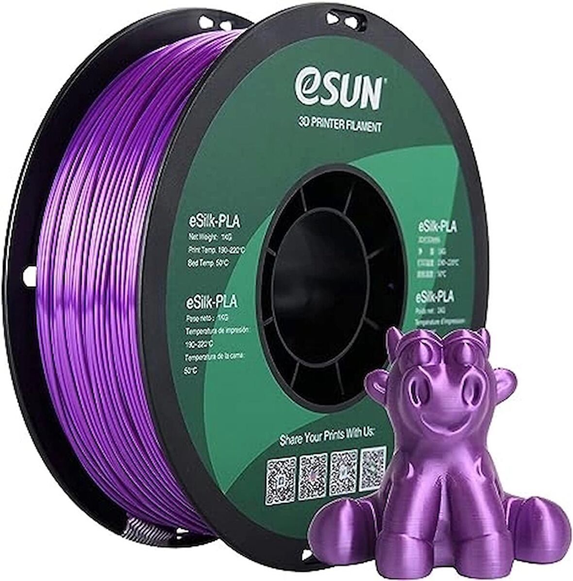 eSUN Silk PLA 3D Printer Filament Purple