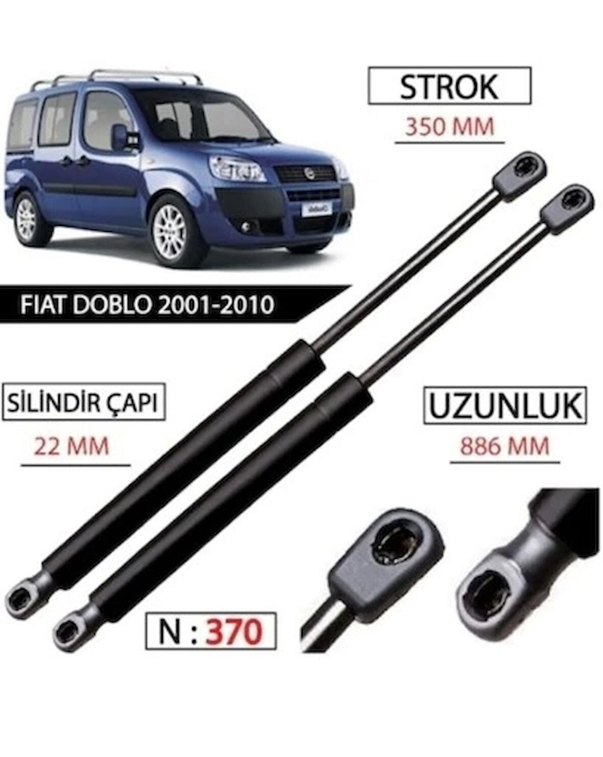 BAGAJ AMORTISORU 866mm/430N FIAT DOBLO (119,123) 2005-2010