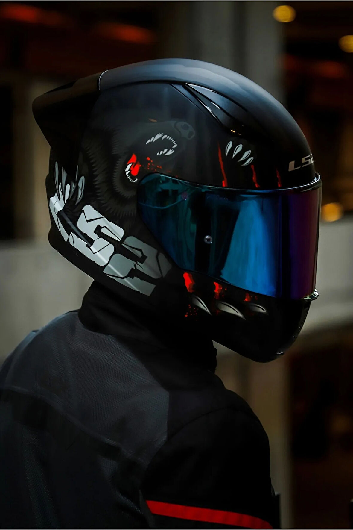 Rapıd 2 Race Clawn Mat Siyah-gri-kırmızı Kask - Raınbov Vizör