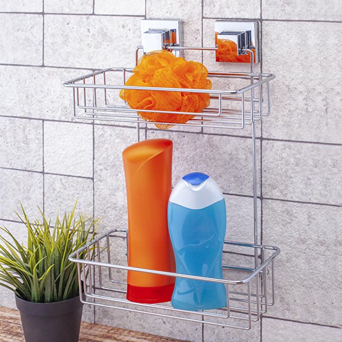 Evistro Banyo Rafı 2 Katlı Paslanmaz Krom EasyFix