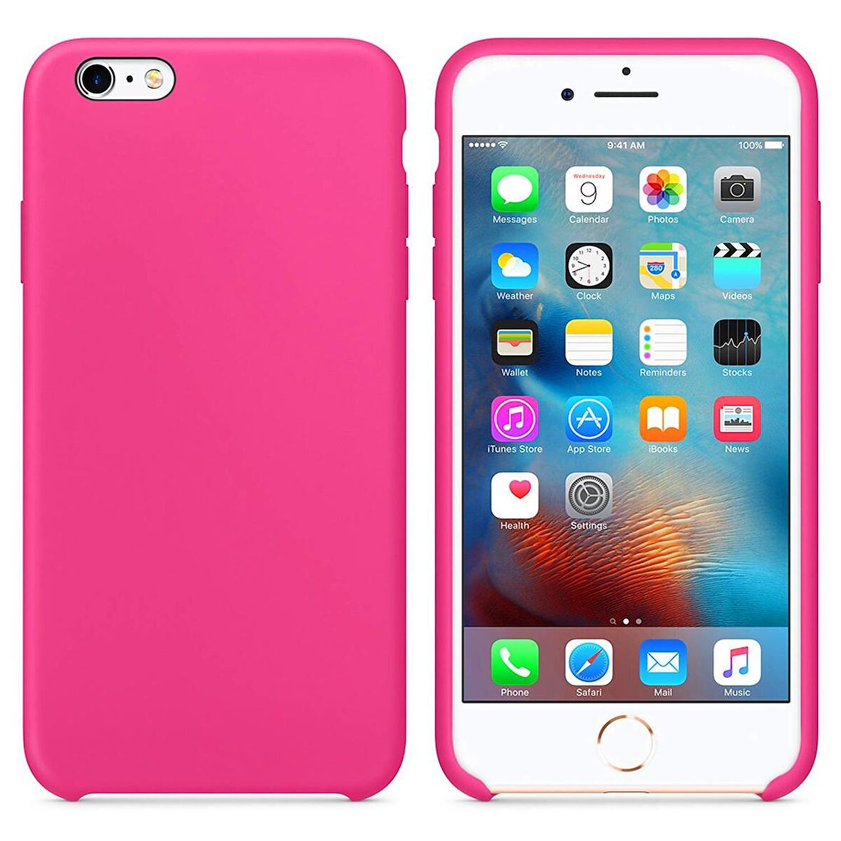 Apple iPhone 6S Altı Açık Liquit Lansman Silikon Şeker Pembesi