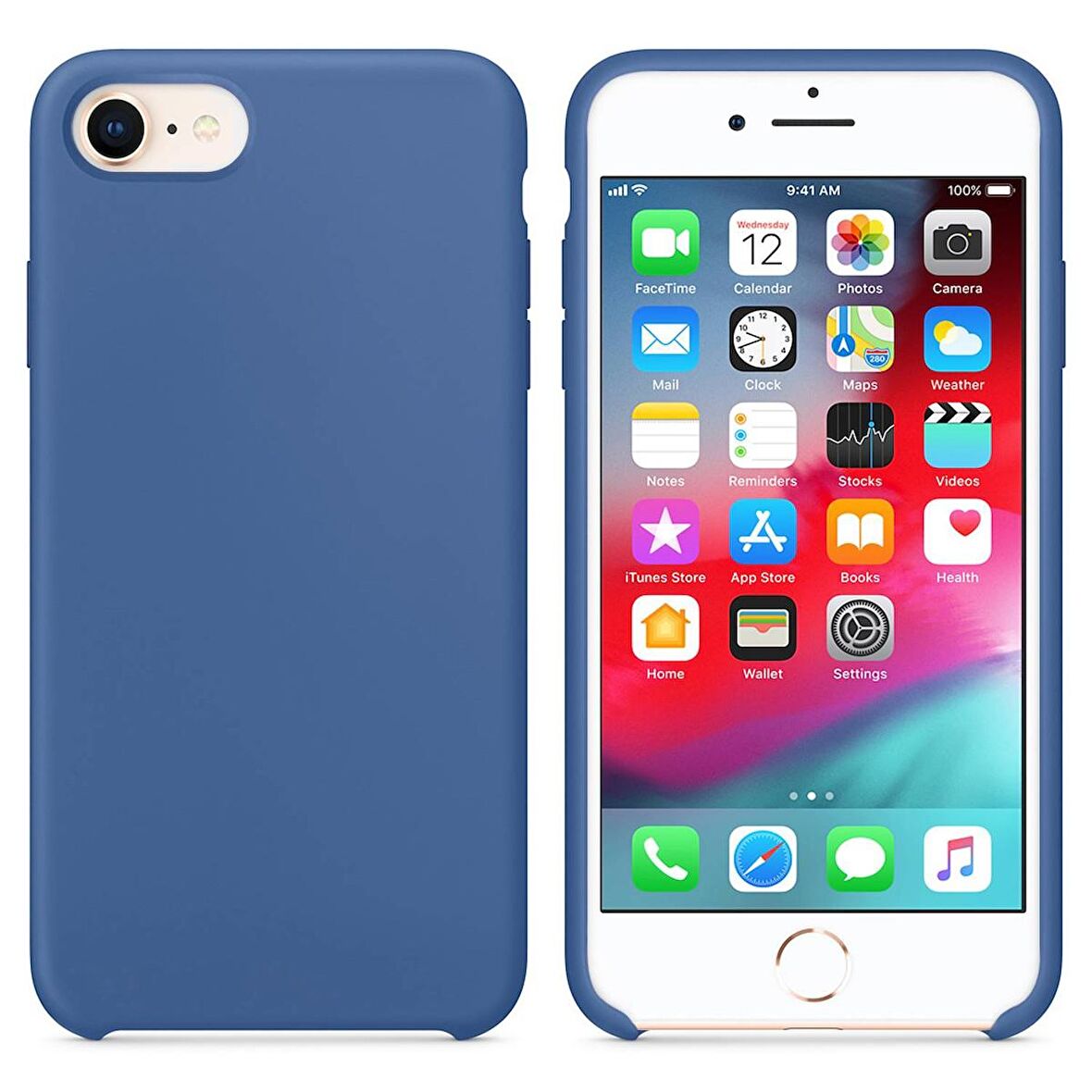 Apple iPhone 8 Altı Açık Liquit Lansman Silikon Menekşe mavisi
