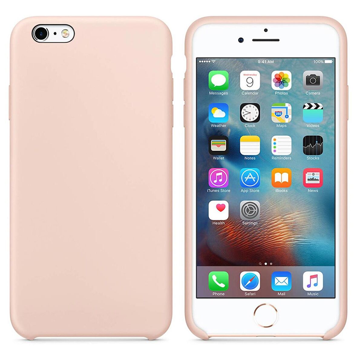Apple iPhone 6 Altı Açık Liquit Lansman Silikon Toz Pembe
