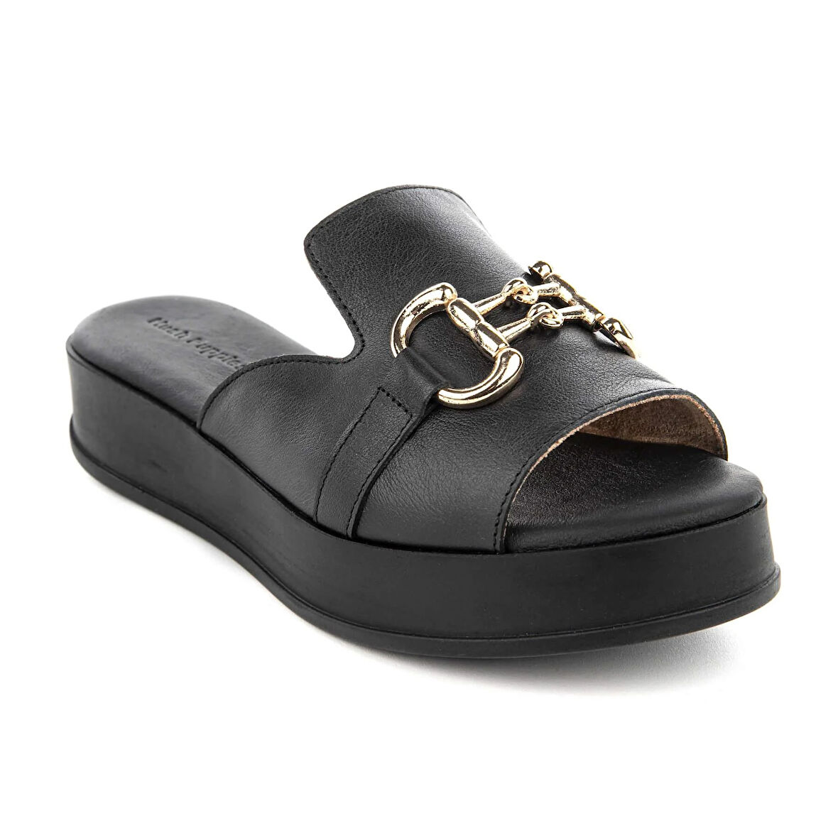 Hush Puppies Asan 624219 Hakiki Deri Kadın Terlik Siyah