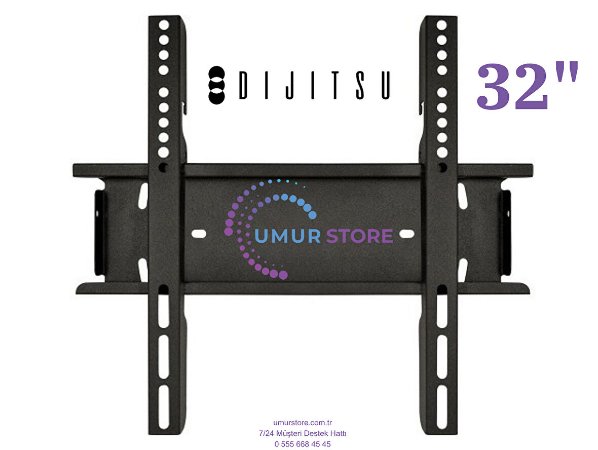Dijitsu 32 DS 10000 AOSP 32” HD 80 Ekran Android 32”, 39”, 40” Uyumlu Lcd Led TV Sabit Duvar Askı Aparatı