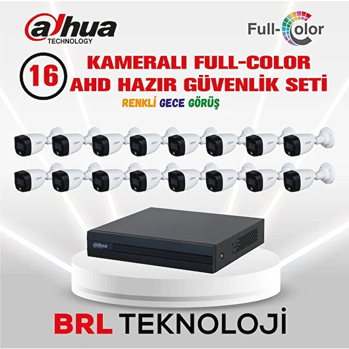 Dahua 16 Kameralı Renkli Gece Görüşlü Full Hd Güvenlik Kamera Seti