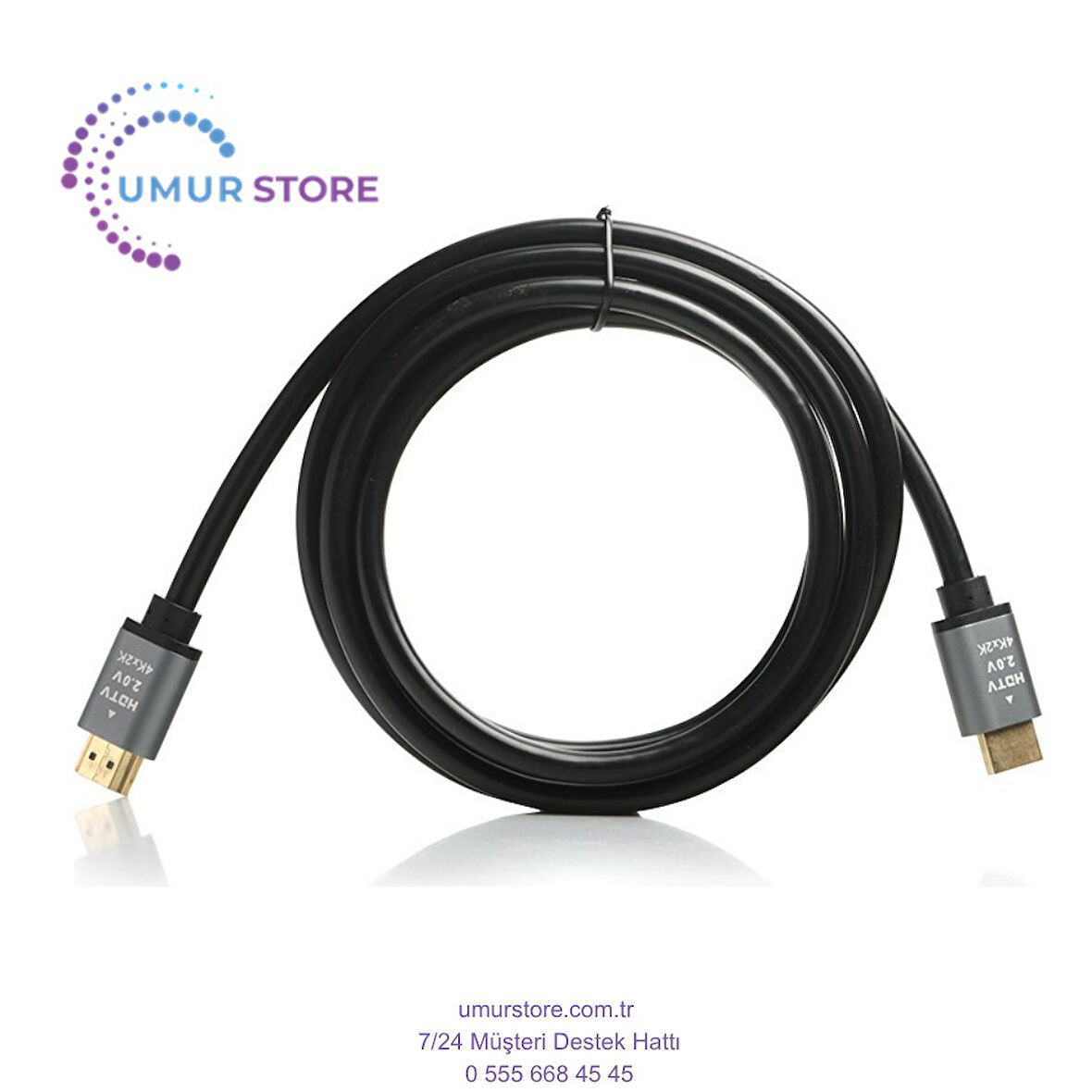 2 Metre 2.0 HDMI Kablo - 4K 60Hz,3D,18Gbps,HDR, HDCP 2.2, Dolby, eARC, Örgü Kablo (DK-HD-CV20L200G)