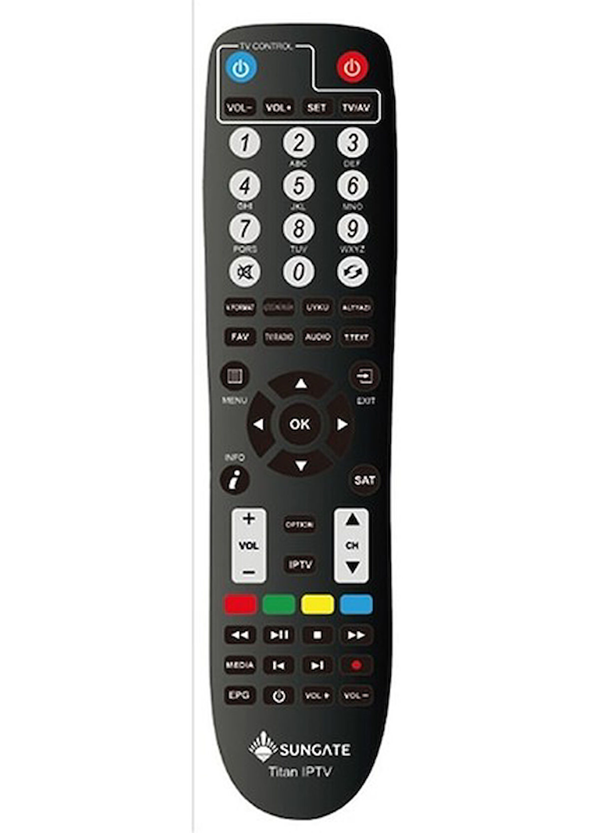 Uyumlu Sungate Titan İp Tv uydu kumandası
