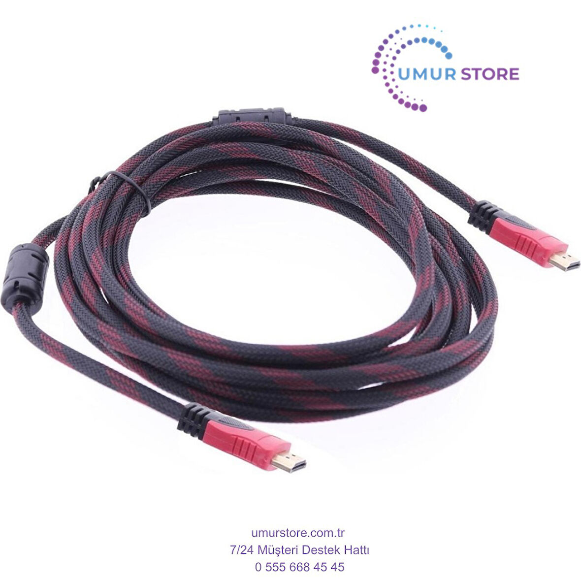 HDMI Kablosu Gold 1.4V 3D 4K Örgülü 5mt