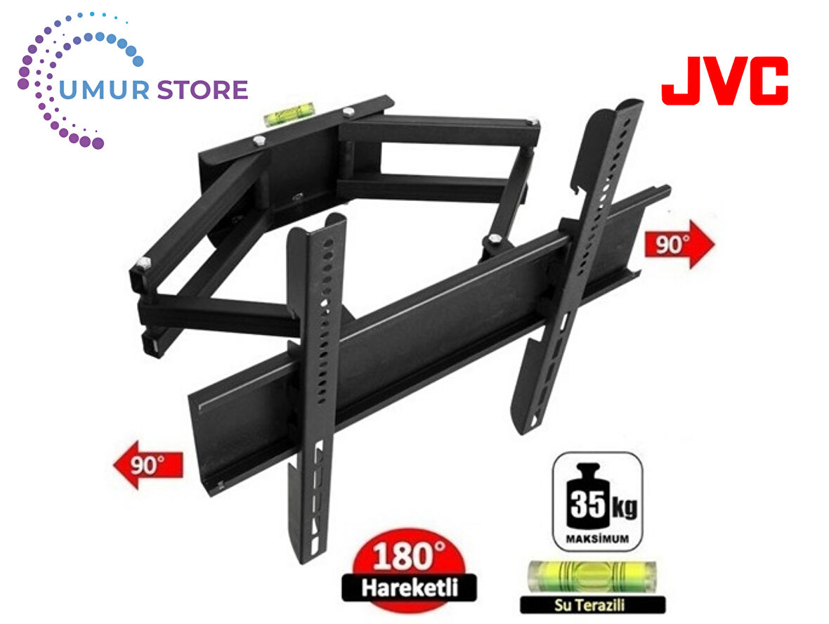 Jvc LT-43VU3105T 43'' Uydu Alıcılı 4K Ultra HD Smart 32- 55 inç Çift Kollu Hareketli Lcd Led Tv Askı Aparatı
