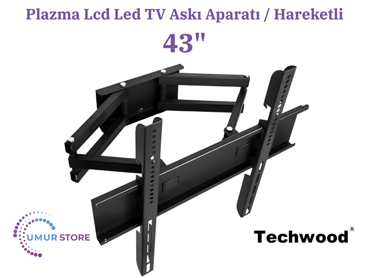 Techwood 43TEC900 43'' 4K UHD Powered by TiVo 108/109 Ekran Lcd Led TV Hareketli Duvar Askı Aparatı