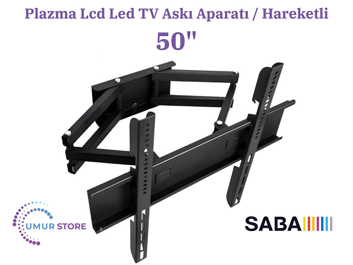 Saba Sb50351 50" Uydu Alıcılı 4k Ultra Hd Android Smart 126/127 Ekran Lcd Led TV Hareketli Duvar Askı Aparatı