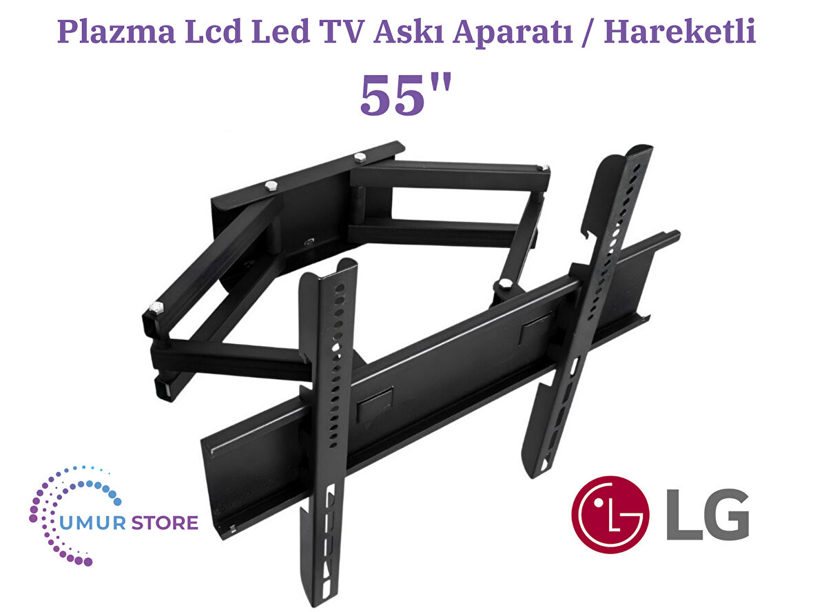 LG 55QNED80T 55 inç 4K Smart HDR10 webOS24 QNED  138/139/140 Ekran Lcd Led TV Hareketli Duvar Askı Aparatı