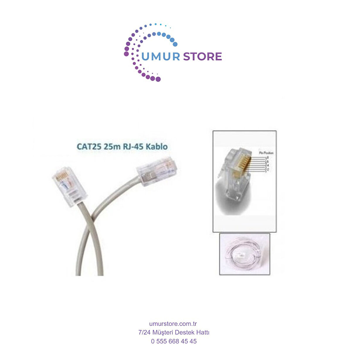 25 Metre Cat5 Utp Patch Cord Kablosu