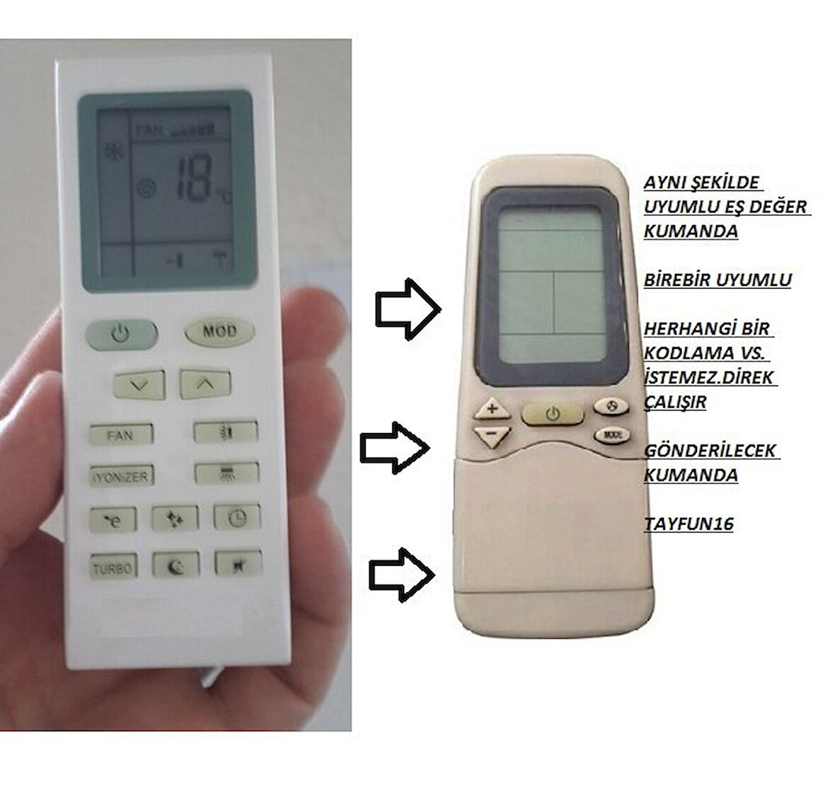 REGAL KLİMA KUMANDASI -Eşdeğer
