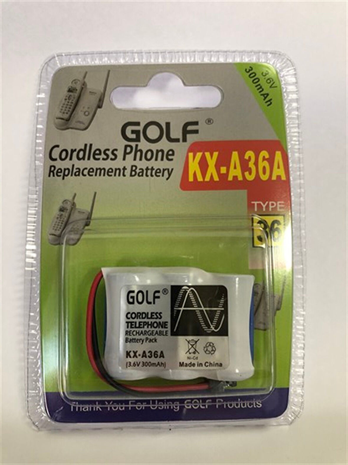 GOLF 3,6 V KISA PİL ( 300 MAH )