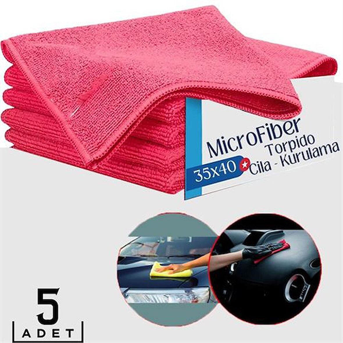 TransForMacion MicroFiber Araç İç Dış Temizlik Kurulama Havlusu 5 ADET 429050