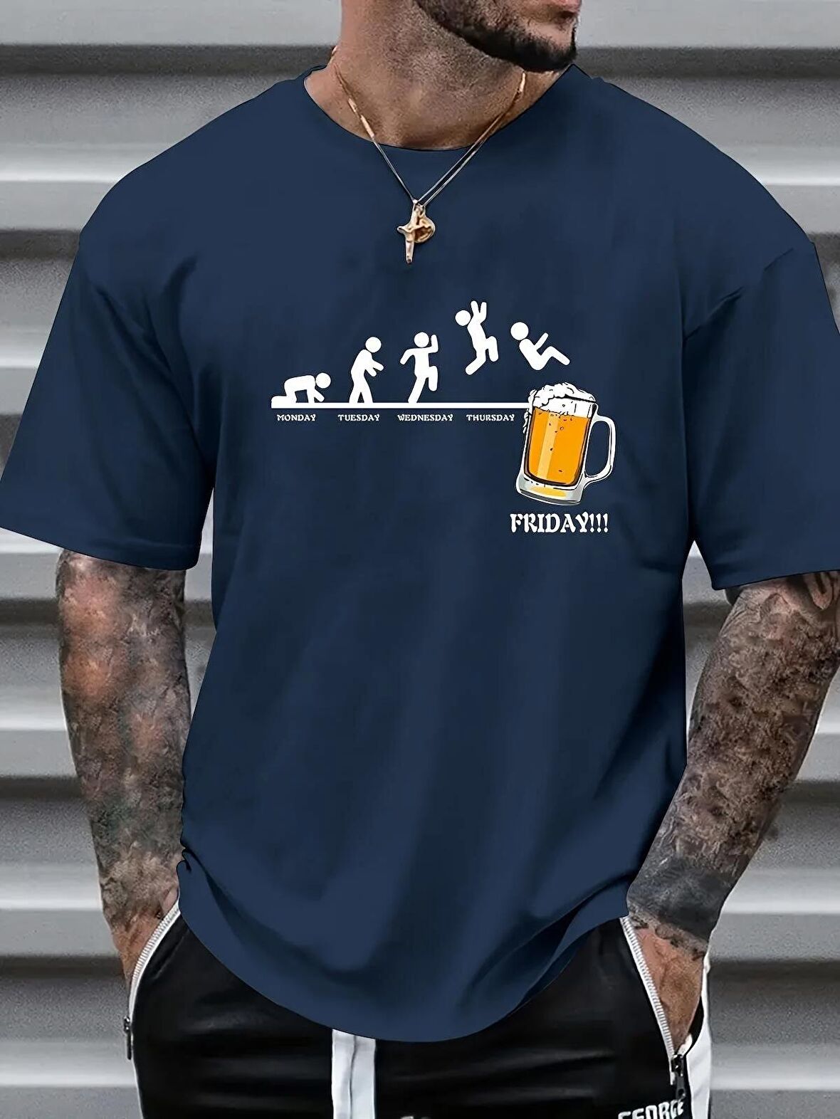Komik Bira Grafik Baskı Erkek Yaratıcı Üst TSHIRT
