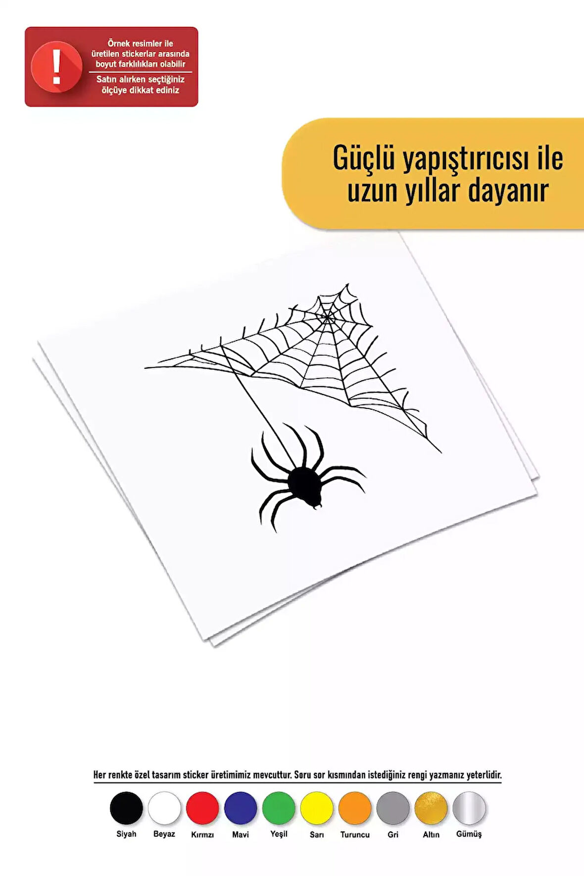 Örümcek Ağ Yapmış - Araç, Oto, Laptop, Duvar Uyumlu Sticker 10*9 Cm