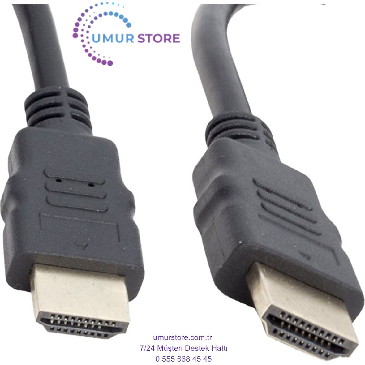 Hdmi Kablo Düz Siyah Plastik 30 cm