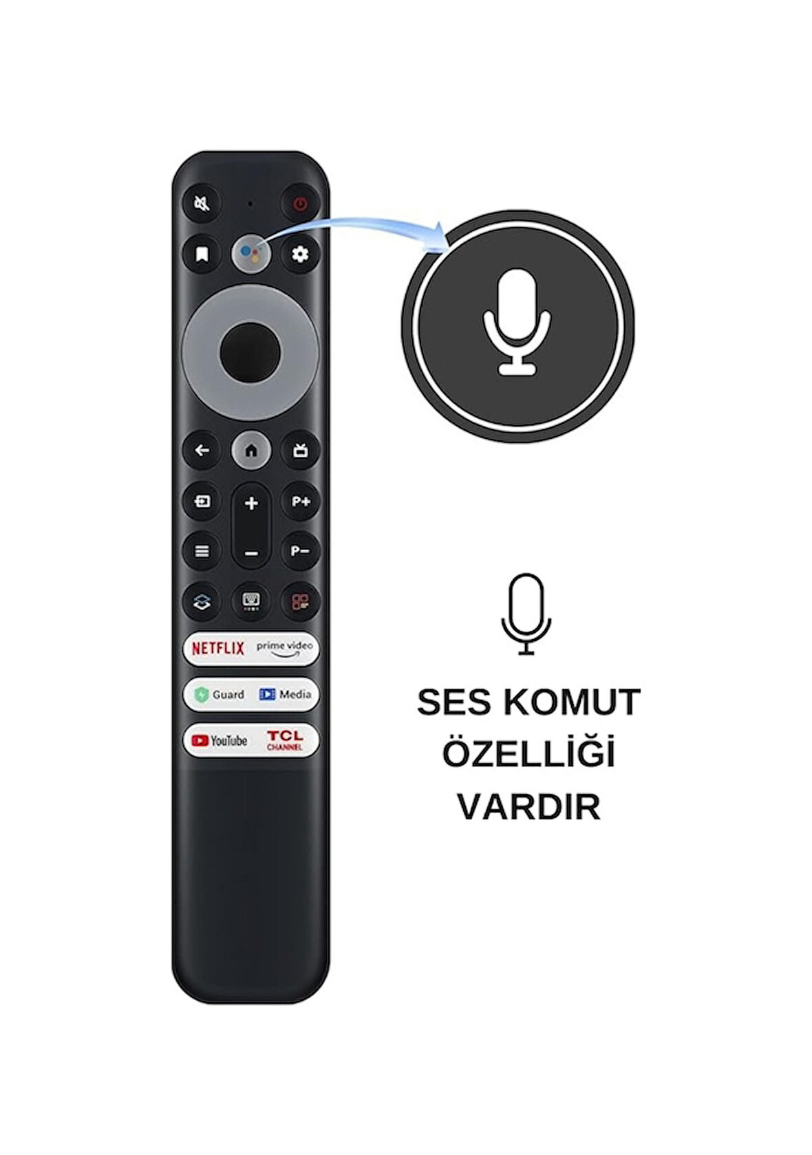 Tcl Rc902v Rmr1 Netflıx-prıme Vıdeo-guard-medıa-youtube-tcl Channel Tuşlu Ses Komutlu Lcd-led Tv