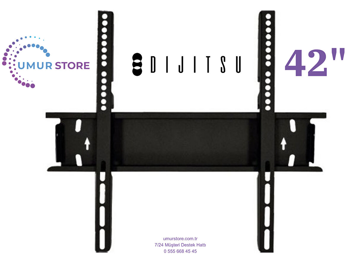 Dijitsu 42Ds9000 42" 106 Ekran FHD Android Smart 42”, 43”, 49”, 50” Uyumlu Lcd Led TV Sabit Duvar Askı Aparatı