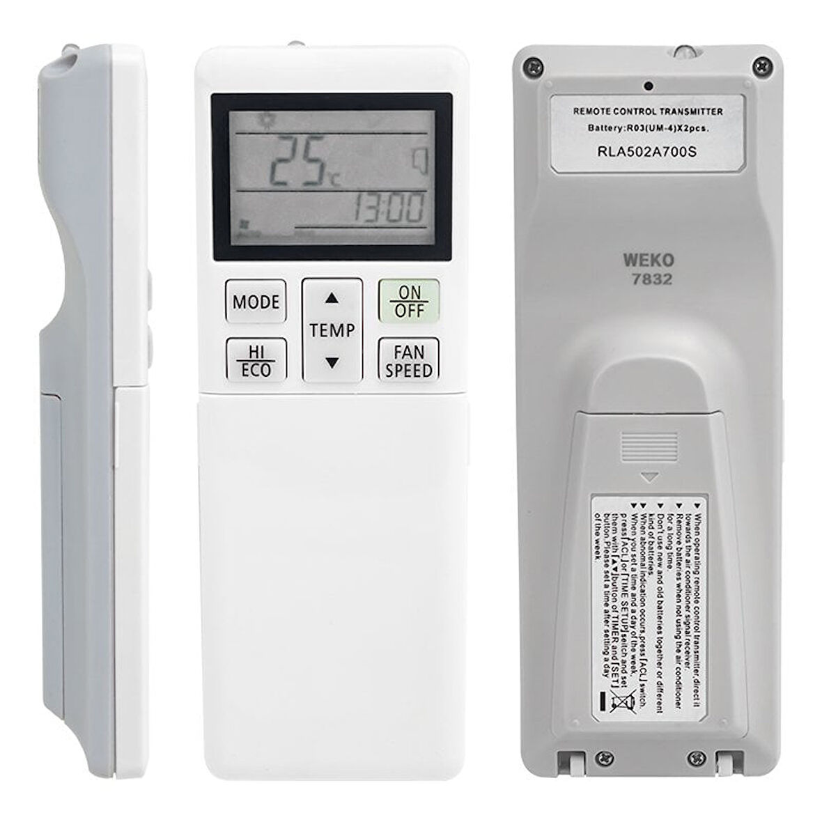 ALLIMITY Mitsubishi Heavy Ind Klima RLA502A700S için Evrensel Uzaktan Kumanda 