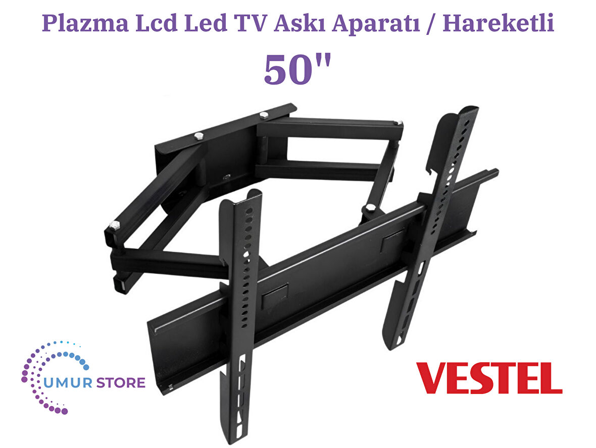 VESTEL 50QT9850 50'' 4K Smart QLED 126/127 Ekran Lcd Led TV Hareketli Duvar Askı Aparatı