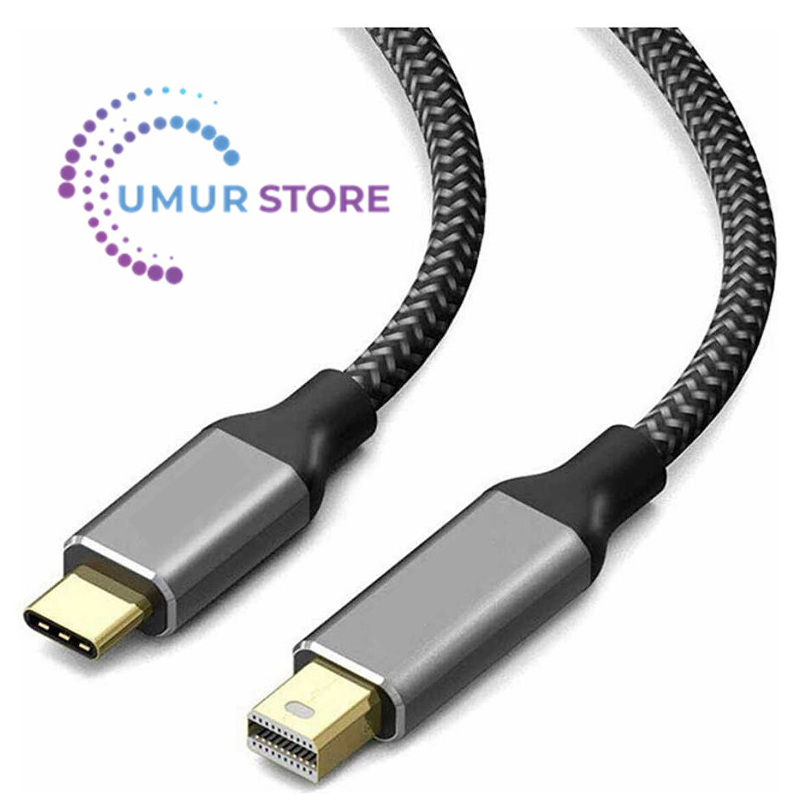 Type-C To Mini Display Port Kablo 4K 60Hz 180 cm Görüntü Aktarım Kablosu