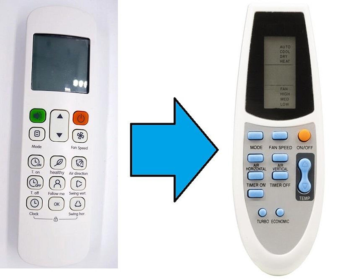 Midea Bosch Klima Kumandası-Resimde Sağdaki Gönderilir