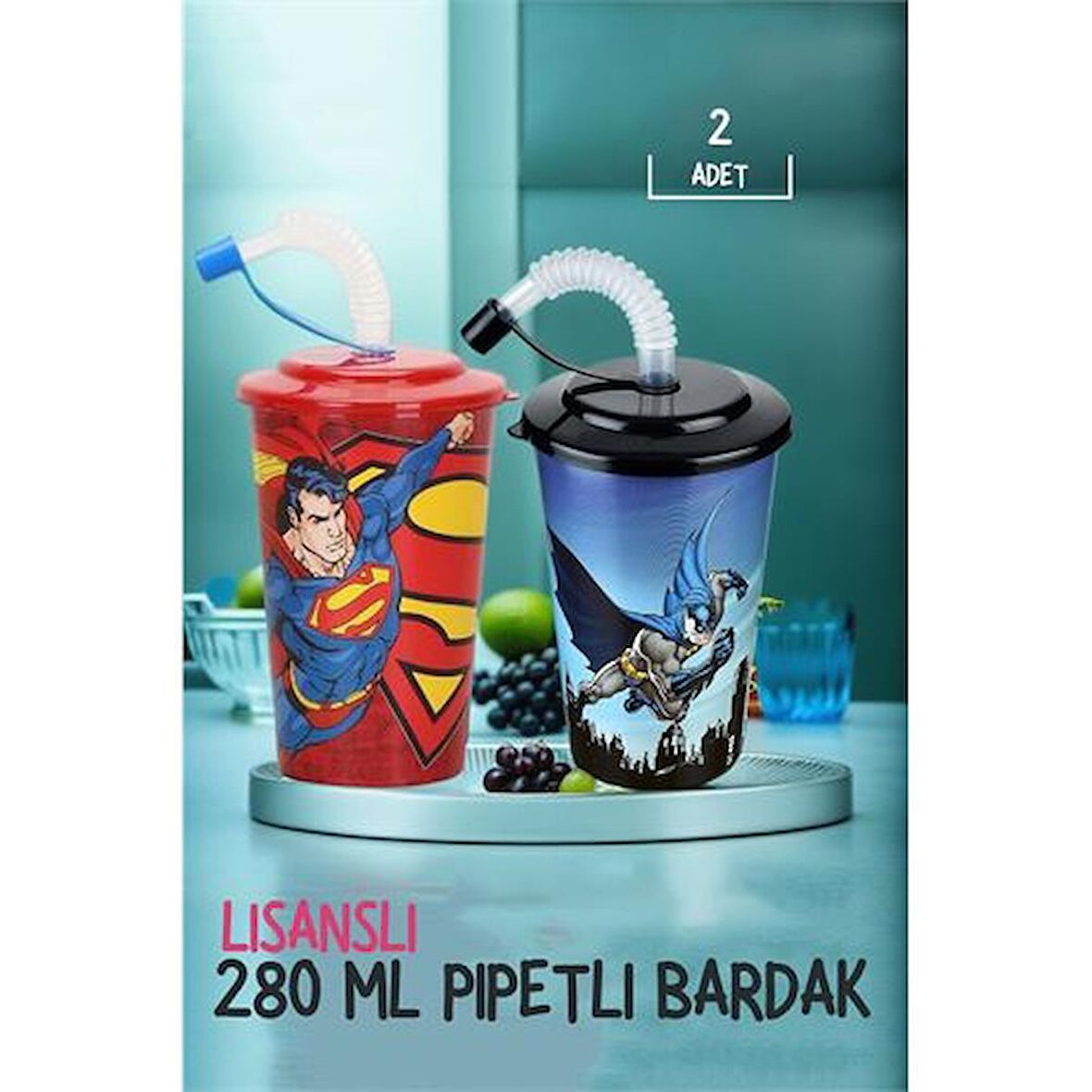 TransForMacion Batman+Superman Pipetli Bardak 2 li Set 719110