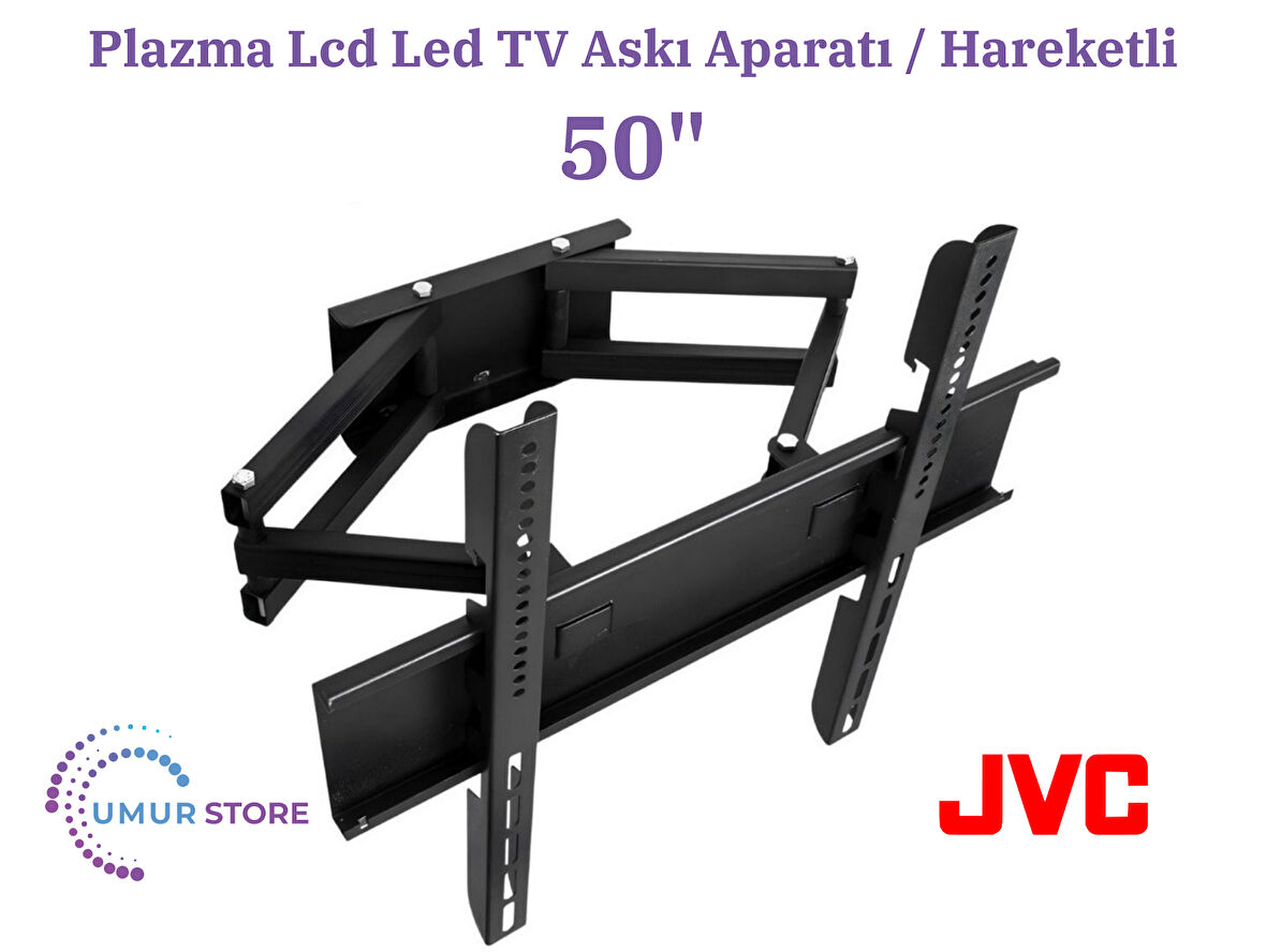 Jvc LT-50VA7405T 50'' Uydu Alıcılı 4K Ultra HD Android Smart 126/127 Ekran Lcd Led TV Hareketli Duvar Askı Aparatı