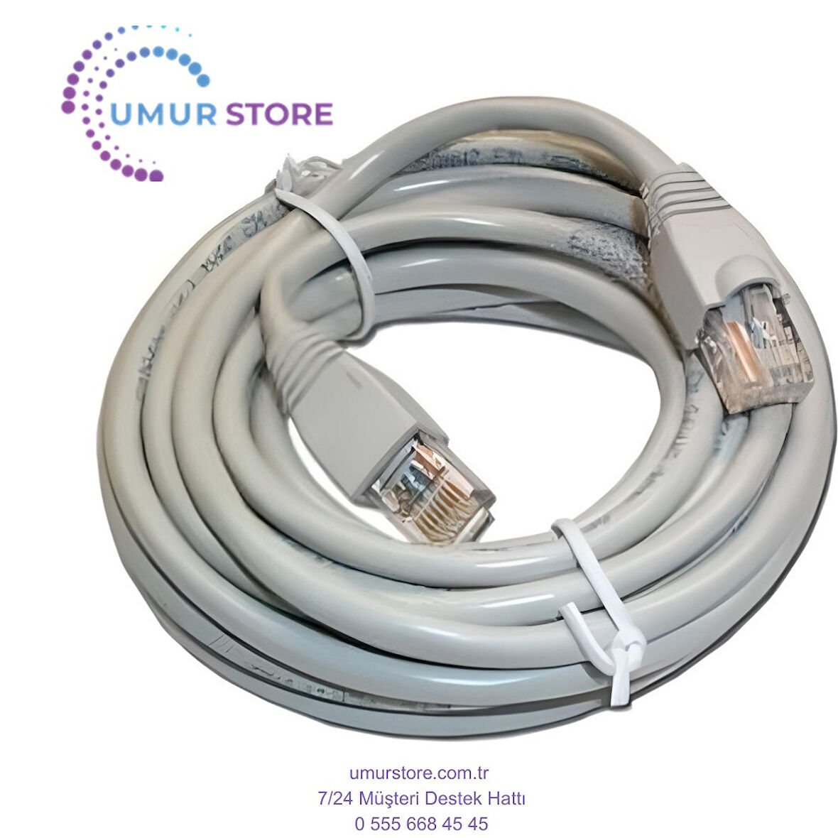 5 Metre Cat6 Lan Internet Data Kablosu(Ethernet Modem RJ45 Uçlu Jacklı Network Adsl)-1 Kalite