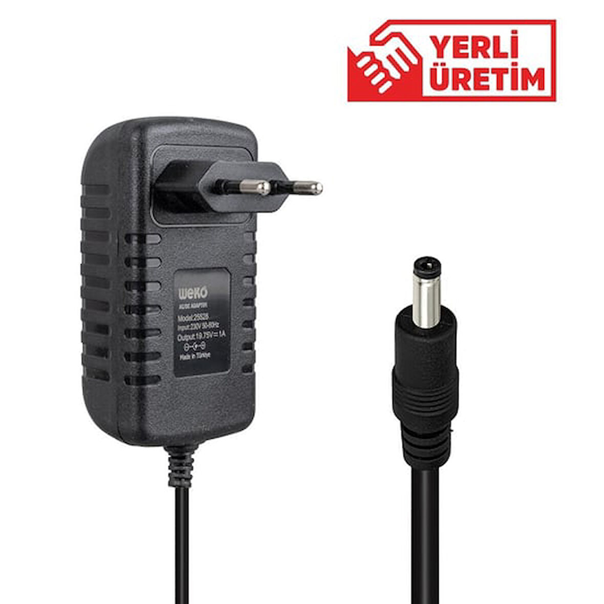 19.75 Volt - 1 Amper 4.0*1.35 Uçlu Yerli Üretim Plastik Kasa Laptop Adaptörü