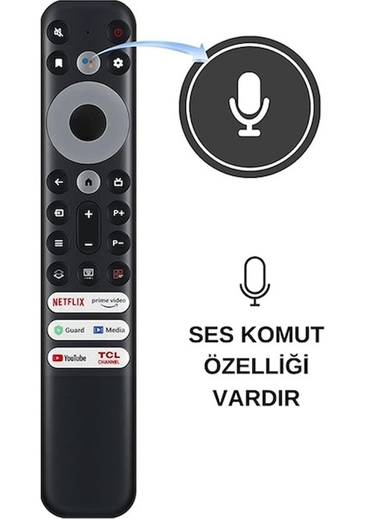 TCL RC902V Rmr1 Netflıx-Prıme Vıdeo-Guard-Medıa-Youtube-Tcl Channel Tuşlu Ses Komutlu Lcd-Led Tv