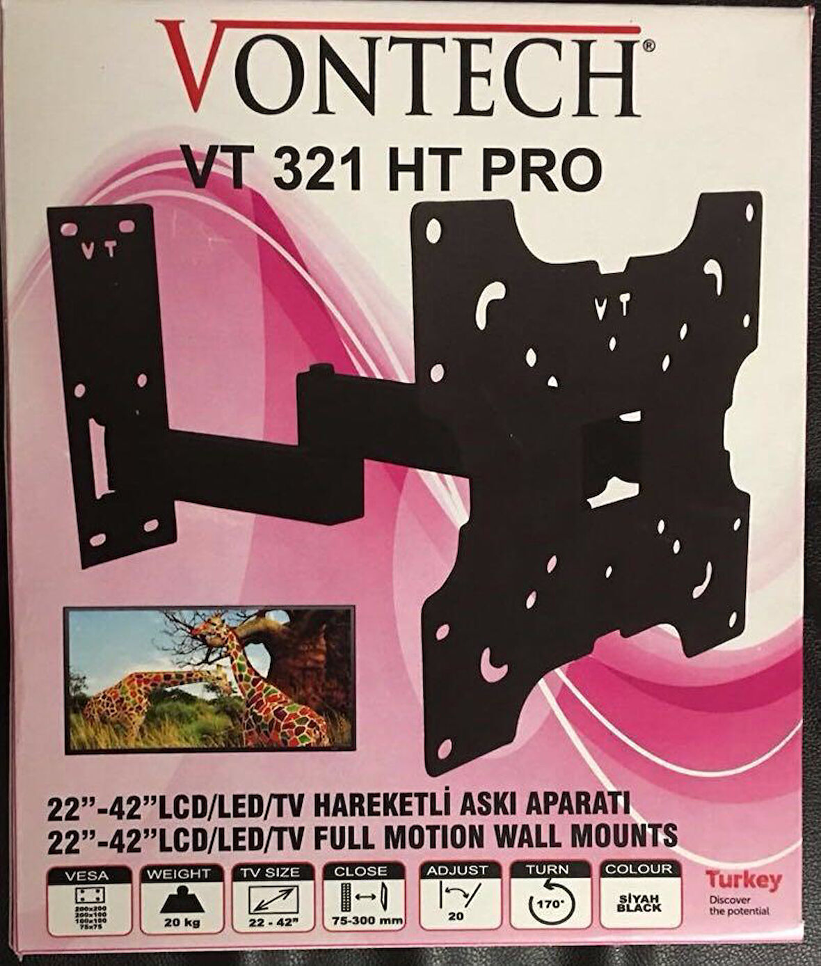 22-42 inç lcd hareketli askı aparatı