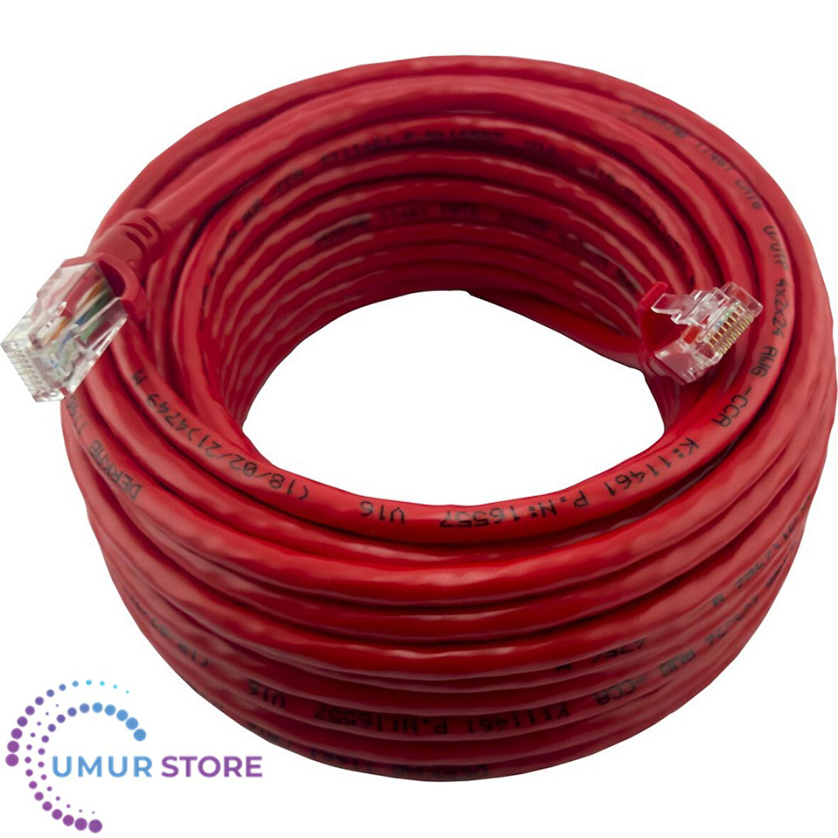 30 cm-Santimetre CAT6 Network-Ağ-Ethernet Kablosu Kırmızı