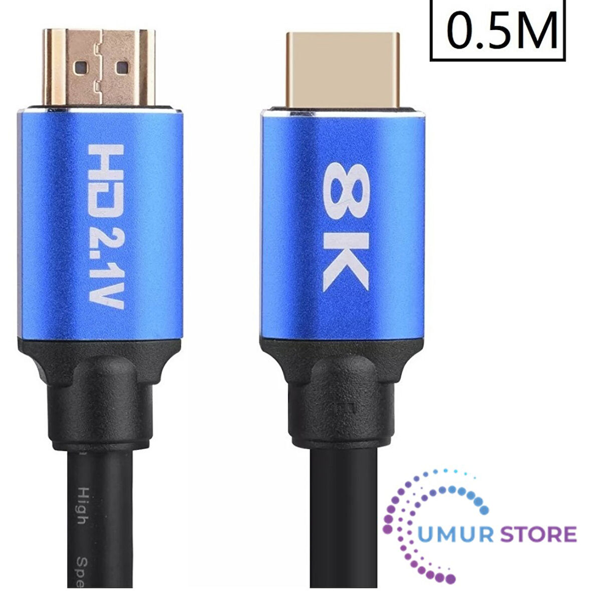 8k Ultra Hd 2.1V 48GBPS Altın Kaplama HDMI Kablo UHD 0.5 Metre