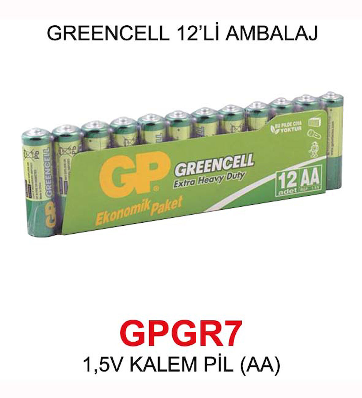 1,5V KALEM PİL (AA) - GREENCELL 12’Lİ AMBALAJ