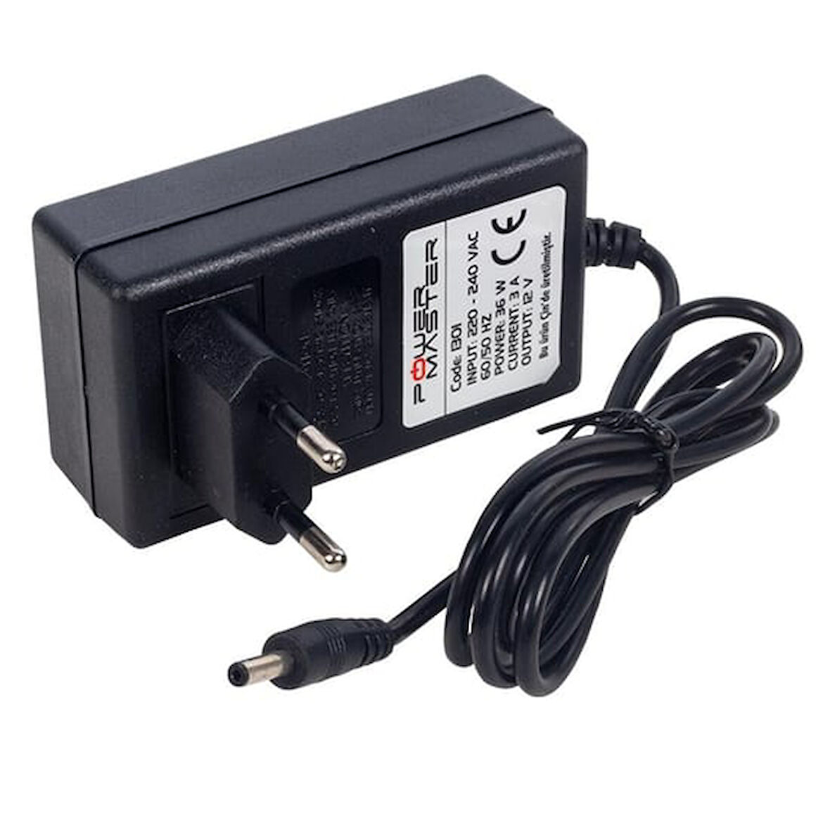 12 Volt - 3 Amper 3.5*1.35 Mm Uçlu Vera Yazar Kasa Pos Plastik Kasa Adaptör