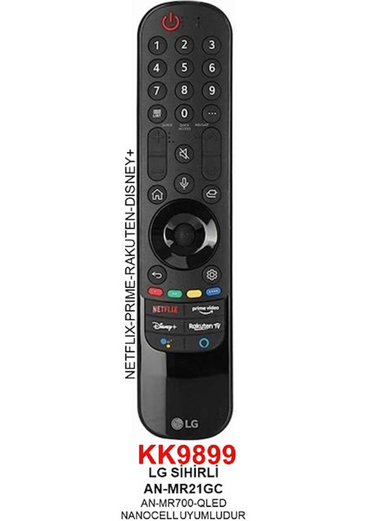 Uyumlu LG Magıc AN-MR21GC Netflıx-Prıme-Rakuten-Dısney+ Ytube Musıc LCD Kumanda